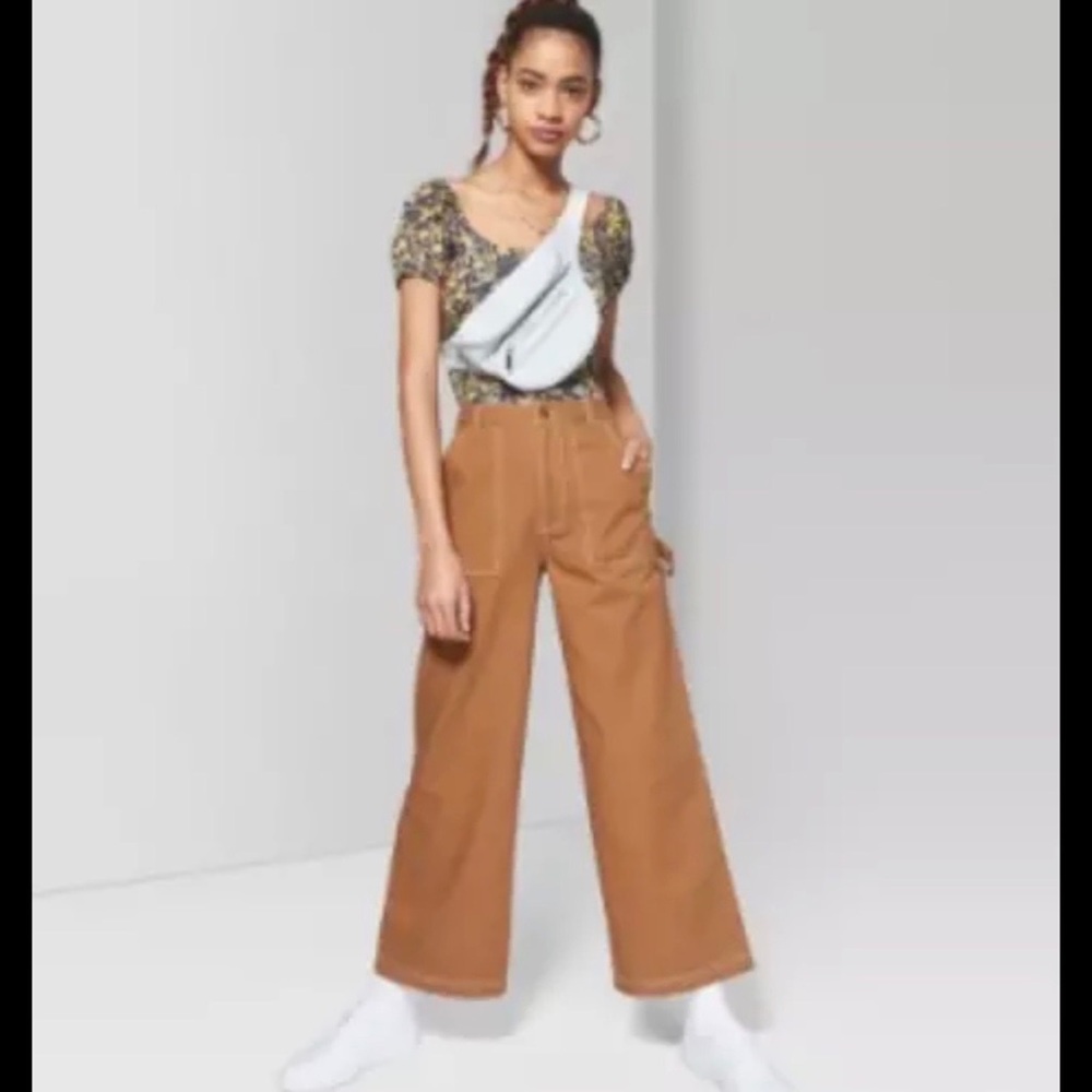 Women’s wide leg pocket pants Brown
